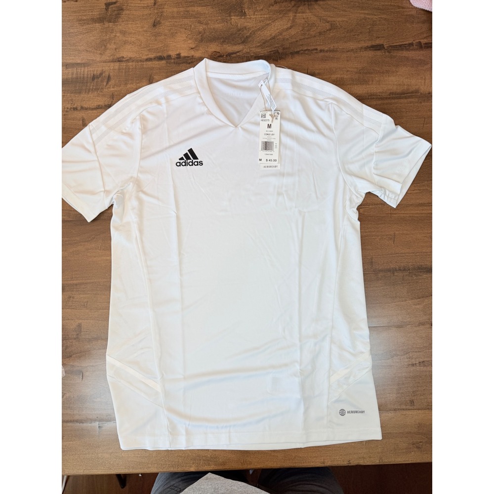Adidas Condivo 22 Soccer Jersey Mens Medium White AEROREADY Shirt NWT